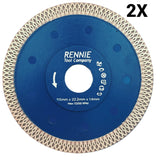 2 Pack 115mm Ultra 1.4mm Thin Diamond Cutting Discs For Masonry Tiles