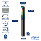 Solid Carbide Single Flute DLC Coated End Mill For Aluminium & ACM