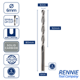 Solid Carbide 2 Flute Ballnose Up Cut Router Bits
