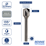 Solid Carbide V-Groove Router Bit for ACM, Dibond, Aluminium