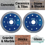 2 Pack 115mm Ultra 1.2mm Thin Diamond Cutting Discs / Blades For Masonry Tiles ETC
