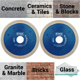 2 Pack 115mm Ultra 1.4mm Thin Diamond Cutting Discs For Masonry Tiles