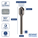 Solid Carbide V-Groove Router Bit for ACM, Dibond, Aluminium