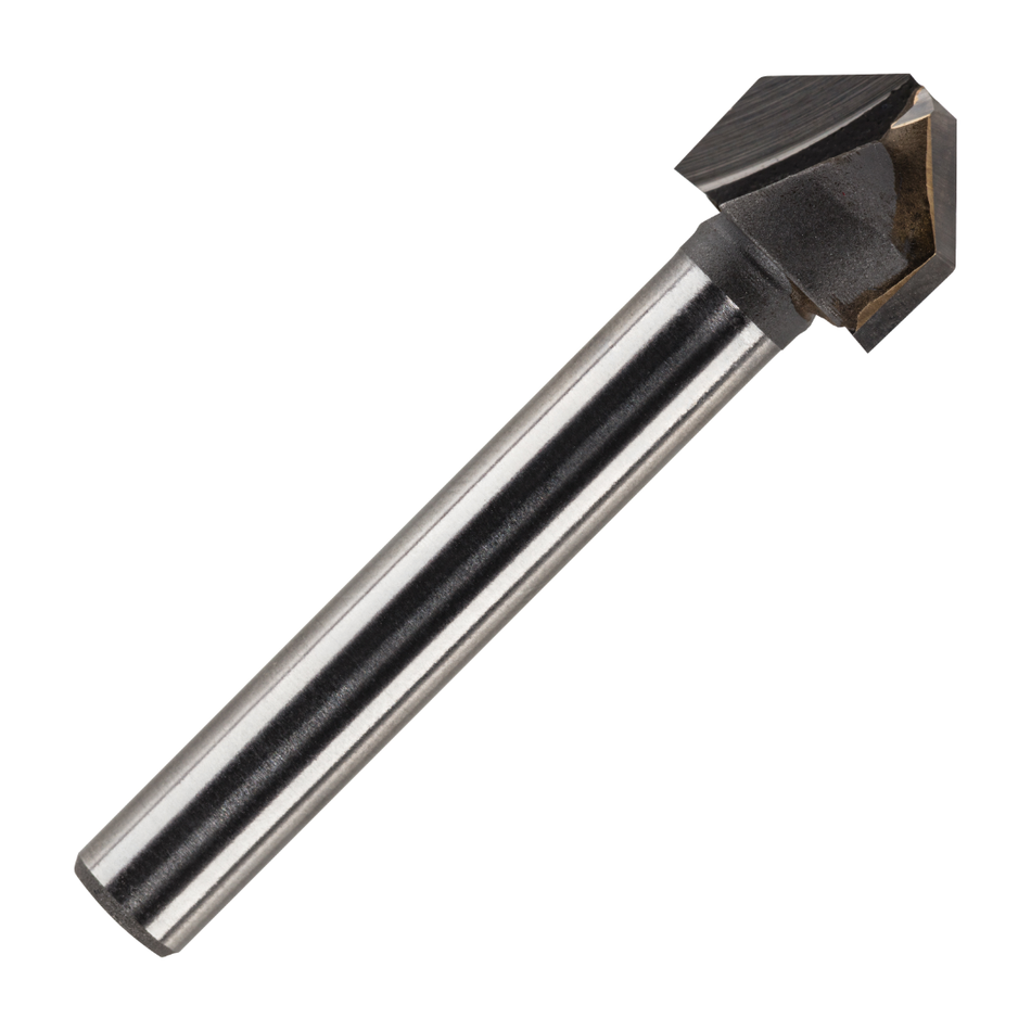 1/2" Diameter x 1/4" Shank x 90 Degree V Groove Router Bit For Folding / Scoring ACM Dibond Aluminium Etc