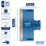 M14 Shank Diamond Tile Drill Bits / Holesaws For Use With Angle Grinders