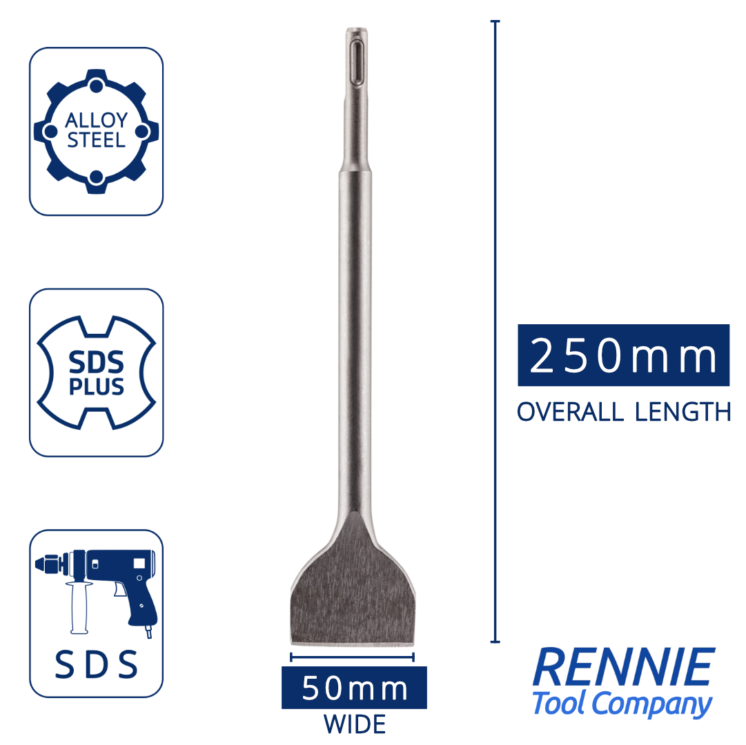 SDS Plus 50mm Wide Chisel x 250mm Long