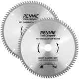 2 Pack - 185mm x 20mm Bore x 80T TCT Saw Blade Fits Evolution Bosch Makita Ryobi Dewalt Circular Saws Etc