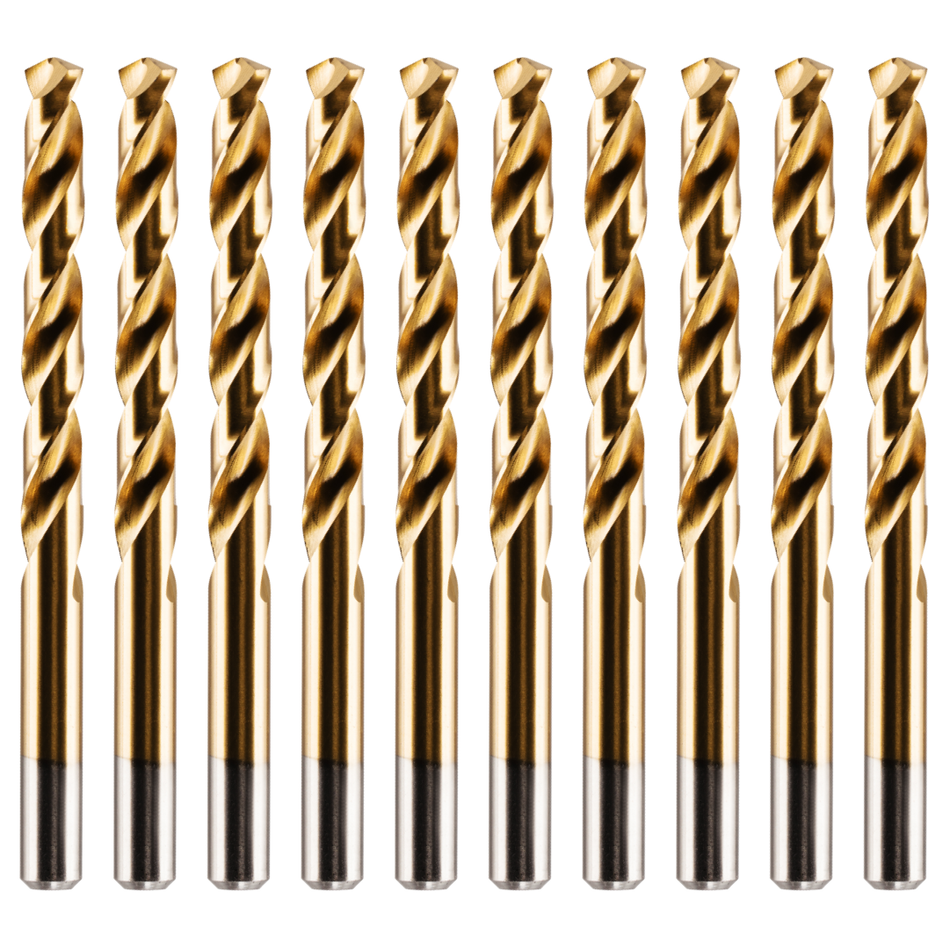 Box Of 10 x HSS M2 Titanium Coated Jobber Drill Bits