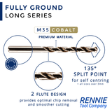Box Of 10 x DIN340 HSS Cobalt Long Series Jobber Drill Bit