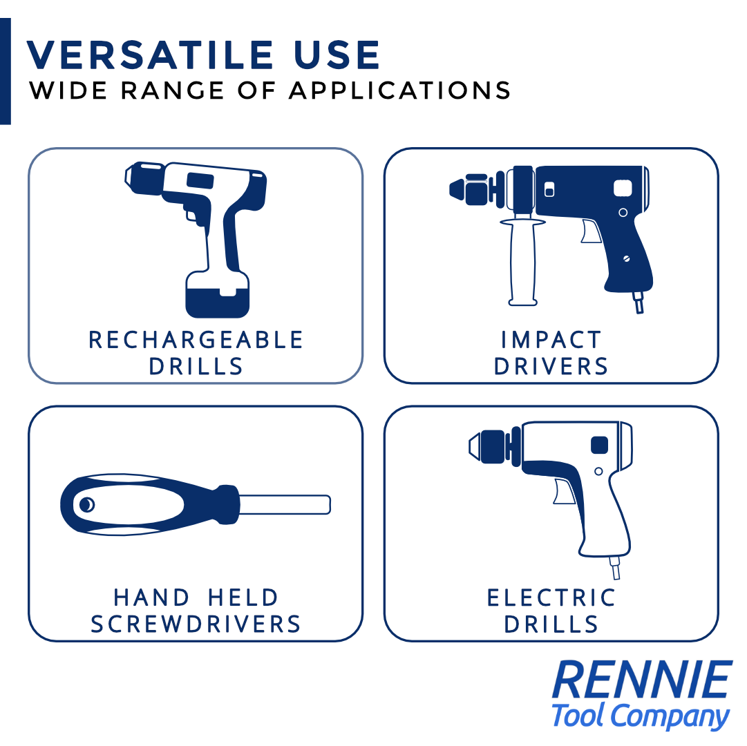 10 X SabreCut SCRK89 89mm PZ1 PZ2 PZ3 PH1 PH2 PH3 TX20 TX25 TX30 TX40 Magnetic Impact Screwdriver Bits Set Pozi Pozidriv Phillips Torx Compatible With Dewalt Milwaukee Bosch Makita Etc