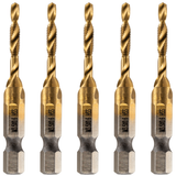 M3.5 x 0.6 Combination Tap And Drill Bits HSS Titanium Coated. 1/4" Hex Shank