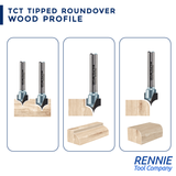 TCT Tipped Roundover / Edge Rounding Router Bits Fits Makita Festool Dewalt Trend Routers