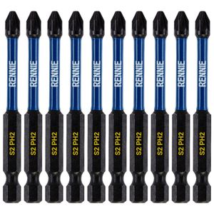 10 Pack PH2 x 75mm Long Magnetic Impact Screwdriver Bits Set Phillips #2