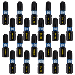 20 Pack PH3 x 25mm Impact Screwdriver Bits Set Phillips #3