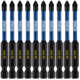 10 Pack PZ1 x 75mm Long Magnetic Impact Screwdriver Bits Set Pozidriv (Pozi 1)