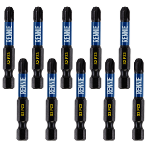 10 Pack PZ3 x 50mm Magnetic Screwdriver Bits Set Pozidriv (Pozi 3)
