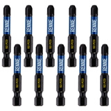 10 Pack PZ3 x 50mm Magnetic Screwdriver Bits Set Pozidriv (Pozi 3)