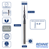 Solid Carbide Taper Ball Nose End Mill Engraving Bit TiAlN Coated