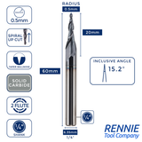 Solid Carbide Taper Ball Nose End Mill Engraving Bit TiAlN Coated