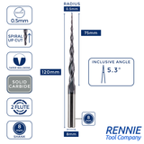 Solid Carbide Taper Ball Nose End Mill Engraving Bit TiAlN Coated