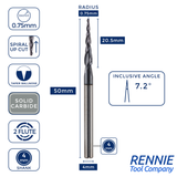 Solid Carbide Taper Ball Nose End Mill Engraving Bit TiAlN Coated