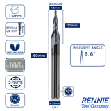 Solid Carbide Taper Ball Nose End Mill Engraving Bit TiAlN Coated