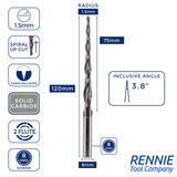 Solid Carbide Taper Ball Nose End Mill Engraving Bit TiAlN Coated