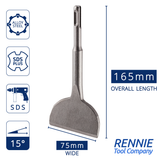 SDS Plus 75mm Wide Angled Spade Chisel x 165mm Long