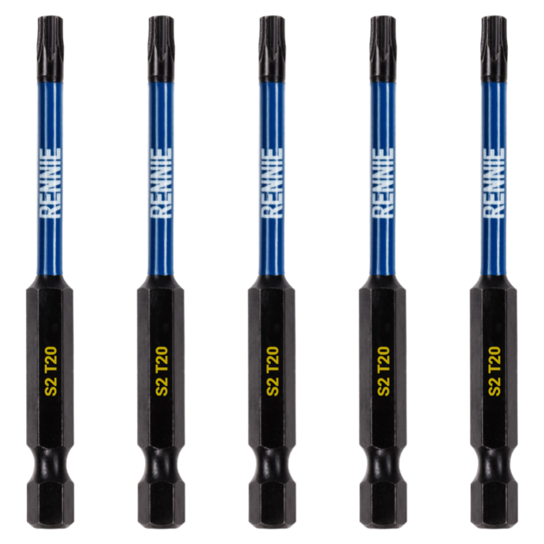 5 Pack - T20 Torx 75mm Long Impact Screwdriver Bits – Rennie Tool Company