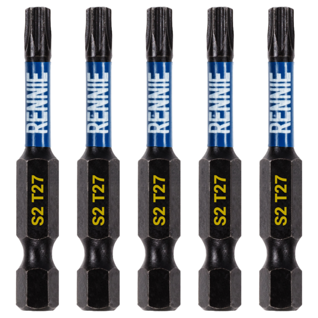 5 Pack - T27 Torx 50mm - Long Magnetic Impact Bit's – Rennie Tool Company