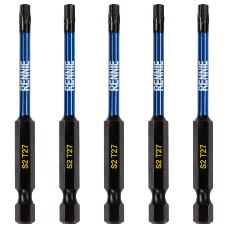 5 Pack - T27 Torx 75mm Long Magnetic Impact Screwdriver Bits Set TX27