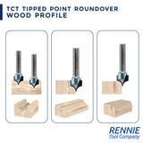 TCT Tipped Point Roundover / Edge Rounding Router Bits Fits Makita Festool Dewalt Trend Routers
