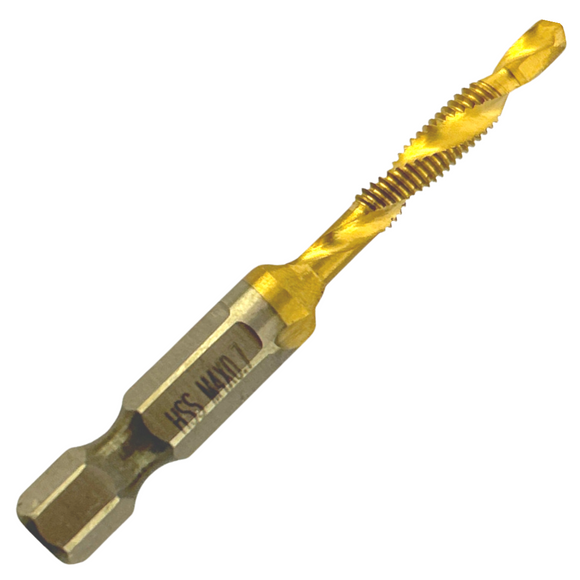 M4X0.7 Combined Tap & Drill Bits Hss Titanium Coated. 1/4