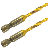 M4X0.7 Combined Tap & Drill Bits Hss Titanium Coated. 1/4" Hex Shank