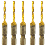 M3 x 0.5 Combination Tap And Drill Bits HSS Titanium Coated. 1/4" Hex Shank