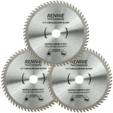 3 Pack - 160mm x 60T TCT Circular Wood Saw Blades Fits Bosch, Makita, Black & Decker, Dewalt Festool TS55 etc