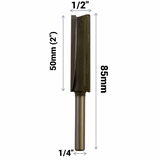 1/2" Cutting Diameter x 1/4" Shank TCT Tungsten Carbide Tipped Router Cutters For Kitchen Worktops