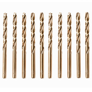 Box Of 10 x Cobalt Jobber Drills For Hard Metals & Stainless Steel Sizes 6.6mm - 13mm