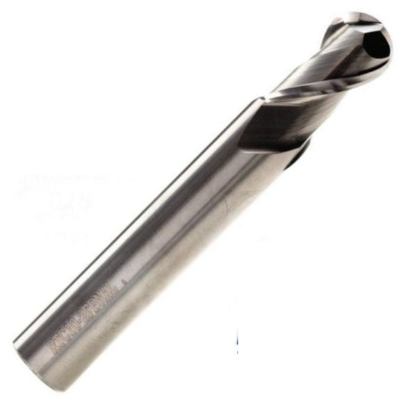 Solid Carbide 2 Flute Ballnose Slot Drill Standard Lengths For Aluminium