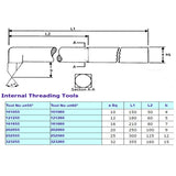 60° (Degree) Internal Threading Brazed Carbide Tipped Lathe Tools (Square Shank)