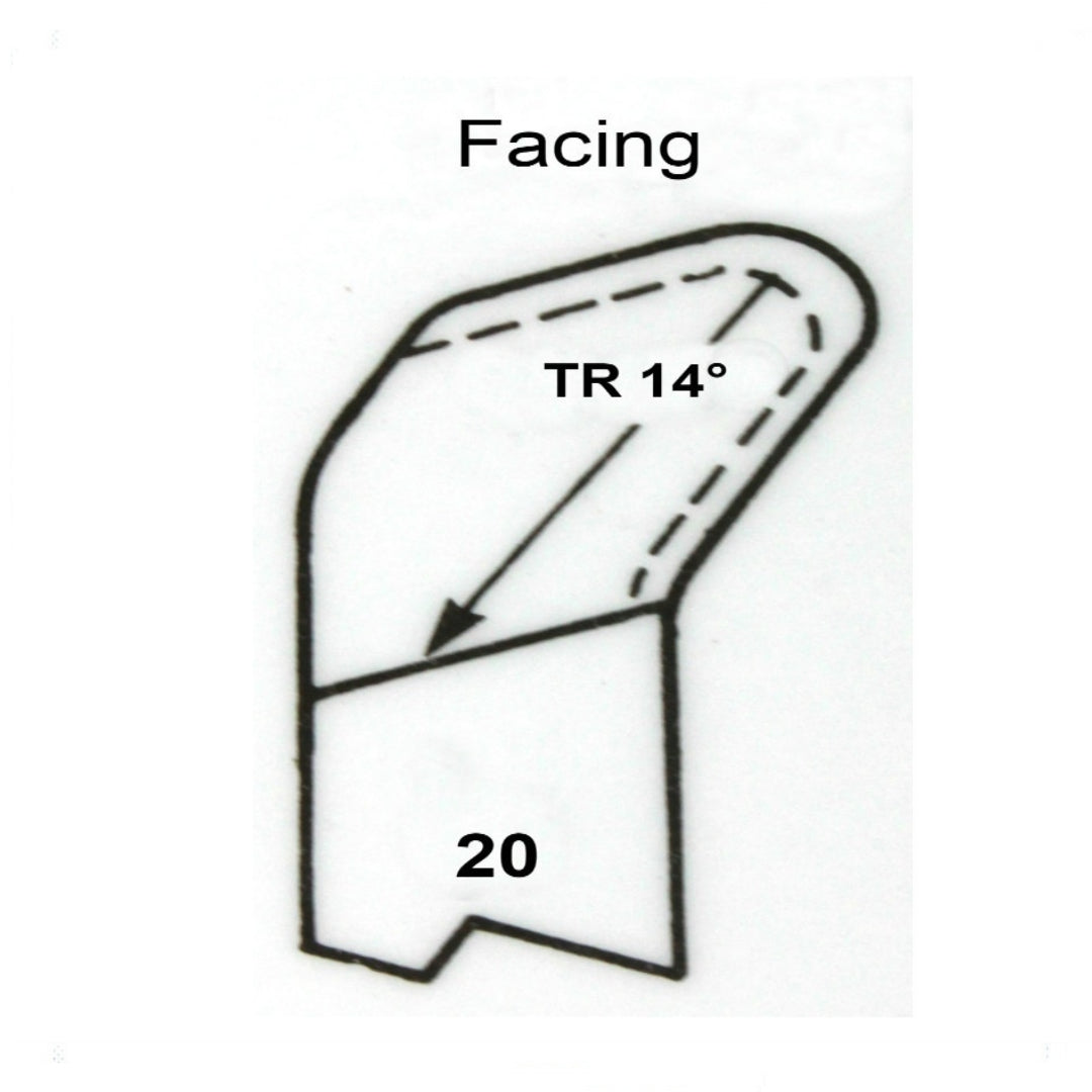 No.20 HSS Facing L/H Butt Welded Tools