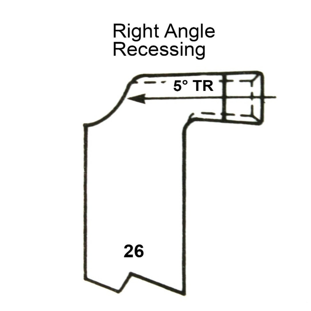 No.26 HSS Right Angle Recessing L/H Butt Welded Tools
