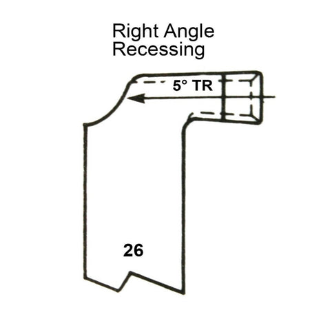 No.26 HSS Right Angle Recessing L/H Butt Welded Tools
