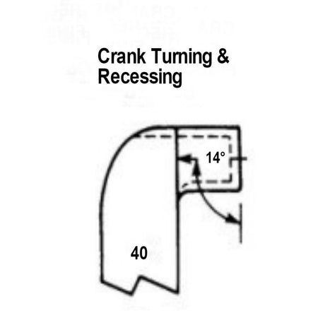 No.40 HSS Crank Turning & Facing L/H Butt Welded Tools