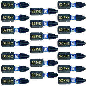 20 Pack PH2 x 25mm Impact Screwdriver Bits Set Phillips #2