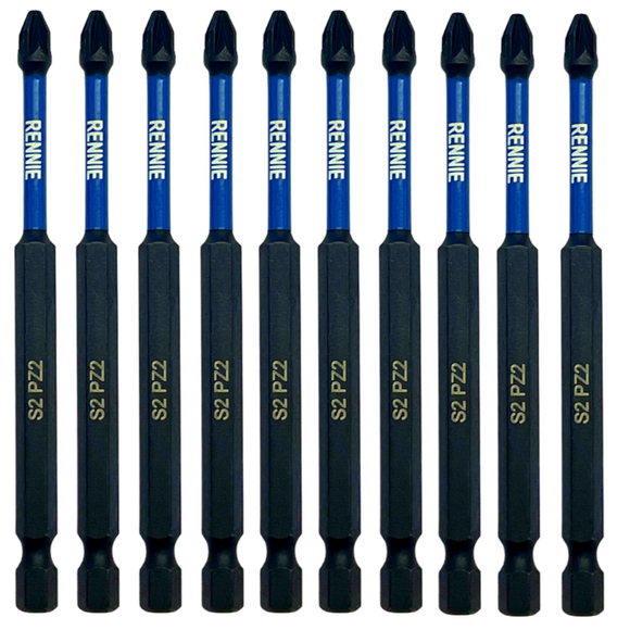 10 Pack PH2 x 100mm Magnetic Impact Screwdriver Bits Set Phillips 2