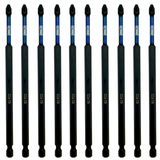 10 Pack PZ2 x 150mm Magnetic Impact Screwdriver Bits Set Pozidriv (Pozi 2)
