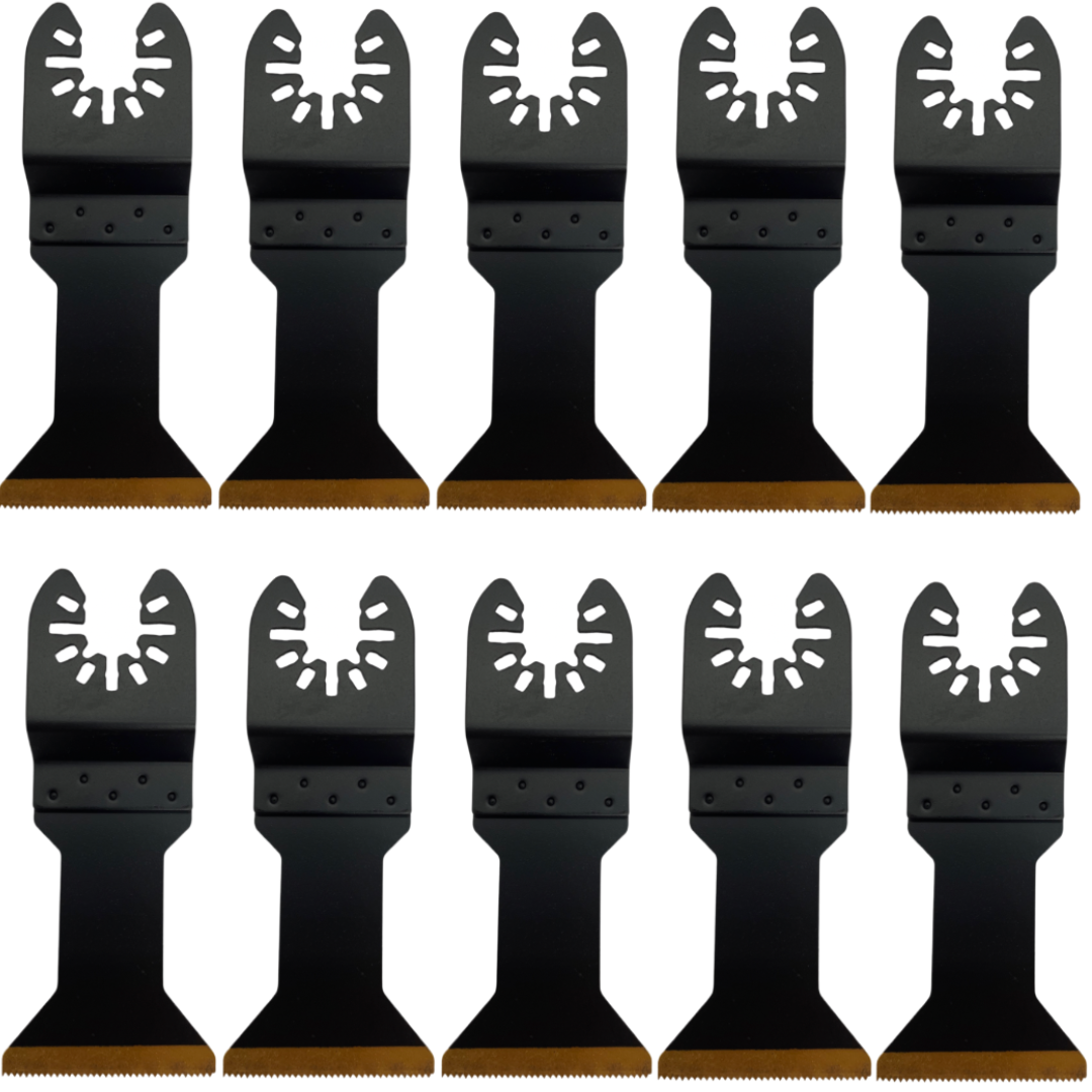 44mm Titanium Coated Bi-Metal Oscillating Multi Tool Blades For Wood, Laminate, Nails & Drywall Fits Dewalt Makita Bosch Etc